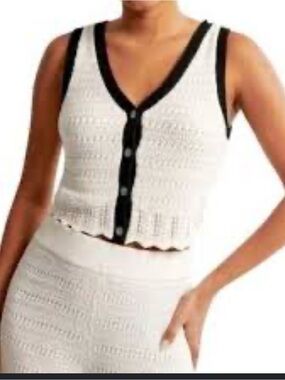 Abercrombie crochet vest tank